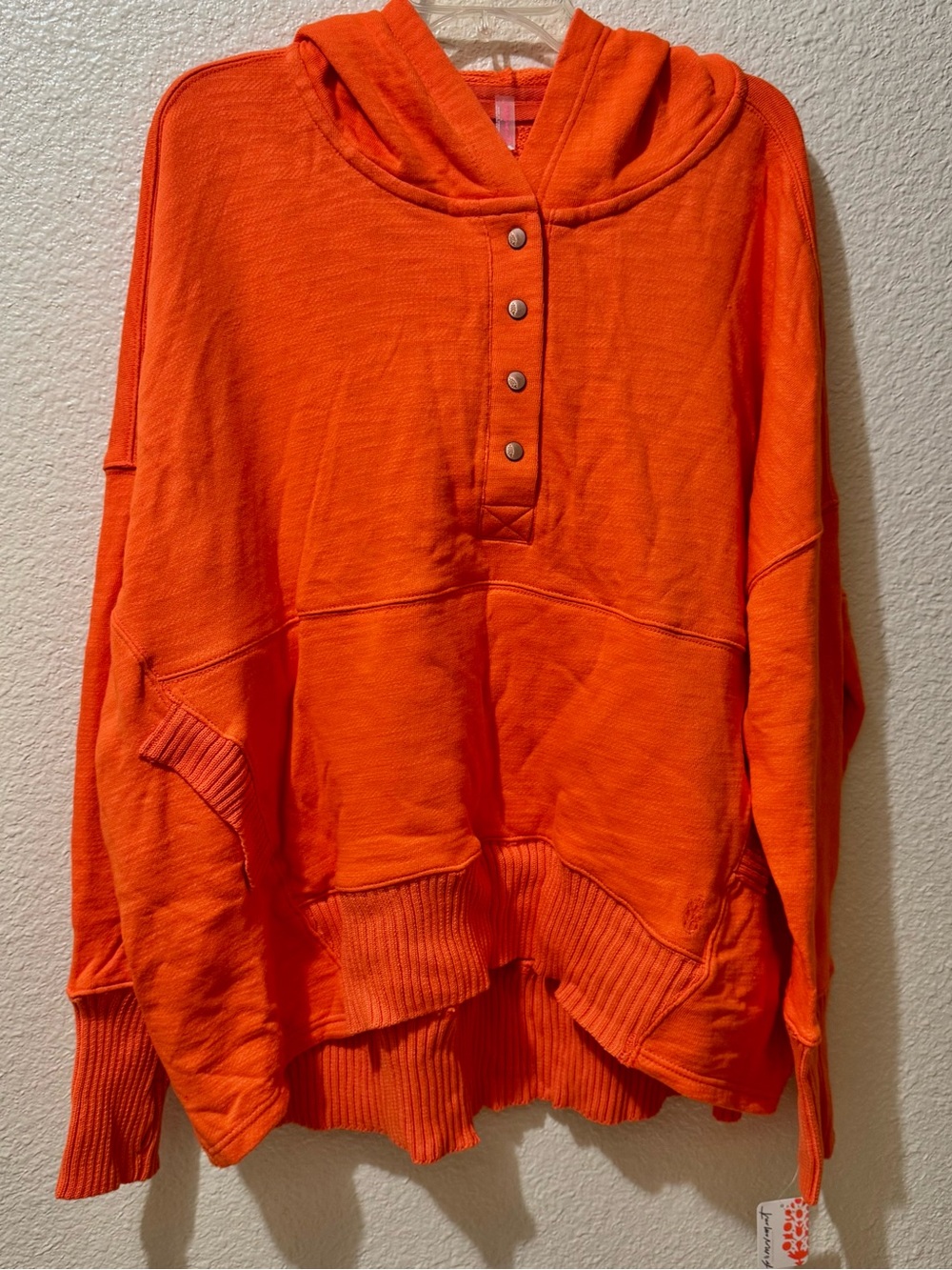 Free People movement Women's Orange Hoodie Sweater L